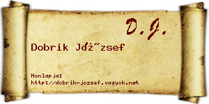 Dobrik József névjegykártya